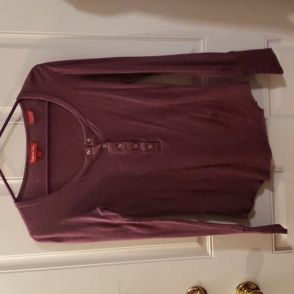 3/$10 Panhandle Slim Purple Henley Top Sz M